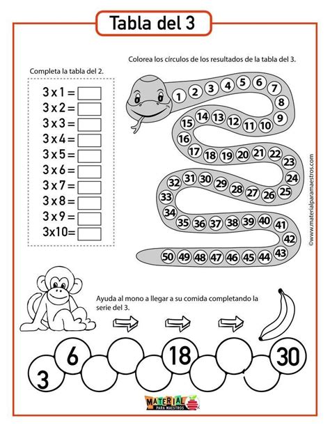 Tabla Del 3 Ejercicios 11 ideas de Tabla del 3 | actividades de multiplicación, ejercicios de  calculo, tablas de multiplicar actividades